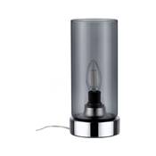 Lampe à poser PAULMANN Pinja max.1x20W E14 Chr/verre fumé br 230V métal/verre -