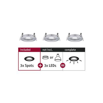 Encastrés PAULMANN Choose 3 spots fixes max. 3x10W Alu tourné alu 230V 51mm - 92