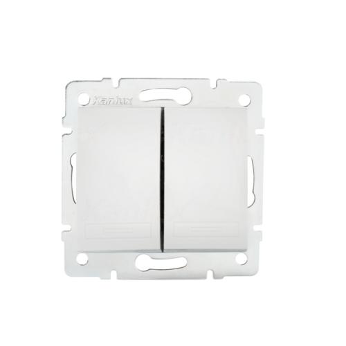 Interrupteur double simple allumage 10A blanc connexion rapide