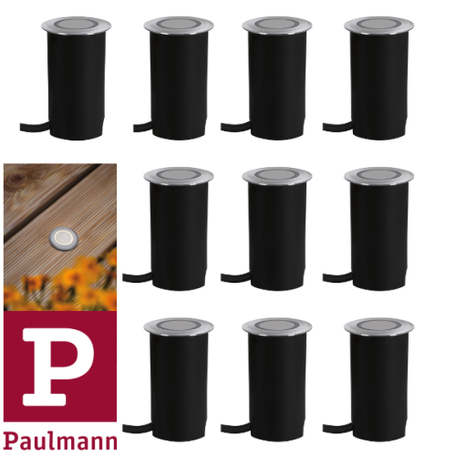 Lot de 10 Spots encastrables Extérieur PAULMANN 230V IP65 3000K Rond - 94363