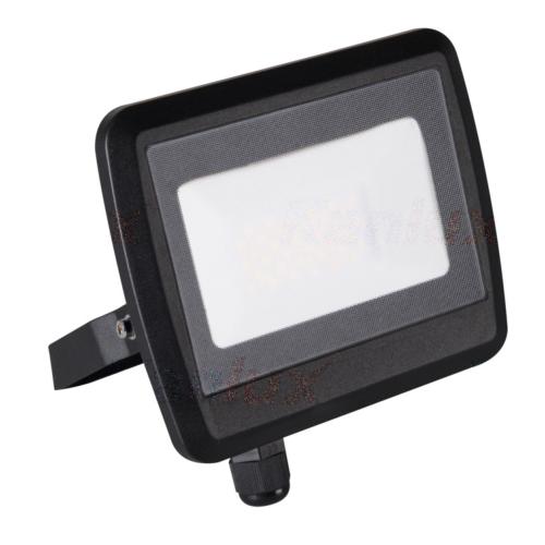 Projecteur LED 30W extérieur Noir IP65 Blanc Neutre 4000K avec presse-étoupe