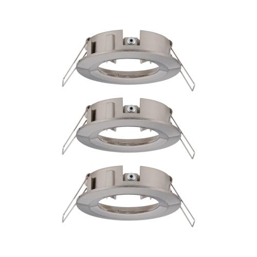 Lot de 3 Spots encastrables 230V Acier brossé IP44 pour LED GU10 Paulmann 92479