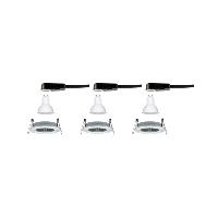 Lot de 3 Spots LED encastrables 230V Alu tourné IP44 6.5W GU10 Paulmann 93444