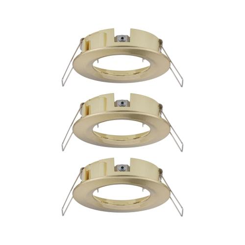 Lot de 3 Spots encastrables 230V Laiton brossé IP44 pour LED GU10 Paulmann 92483