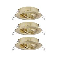 Lot de 3 Spots encastrables 230V Laiton brossé IP23 pour LED GU10 Paulmann 92489