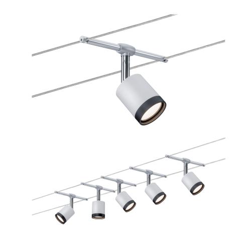 Spot sur câble tendu Kit TubeLED 5x4W série WIRE PAULMANN 3981