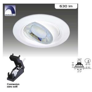 Spot LED Dimmable EYDI ARIC Orientable 8W 55° Blanc chaud 2700K