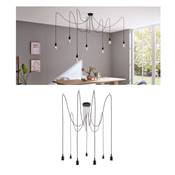 Suspension PAULMANN Neordic Ketil max.7x60W E27 noir 230V silicone/métal - 50390
