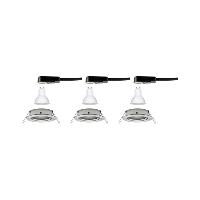 Kit 3 spots LED encastrables 220V Acier brossé 6.5W GU10 Paulmann 93429