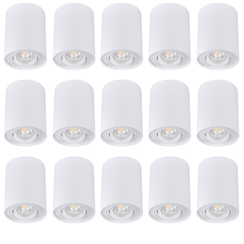 10 x Spots en Saillie orientable 230V GU10 blanc Kanlux