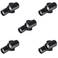 5 x Spots encastrables saillie double orientable noir mat pour LED GU10 Kanlux