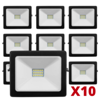 Lot de 10 projecteurs LED 10W Ultra Slim 120° blanc froid 6000K