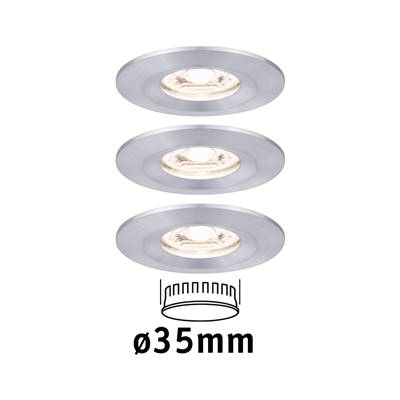 Encastré PAULMANN Nova mini Coin rond fixe IP44 LED 3x4W 310lm alu tourné/alu -