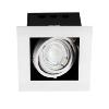 Spot encastrable downlight orientable carré aluminium blanc 26480