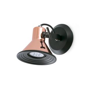 Applique Murale Led Cup Faro Max 8w Led Gu10 230v Cuivré Noir