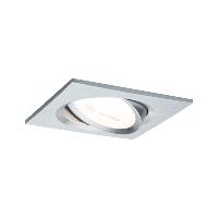 Spot LED encastrable carré orientable 220V Alu tourné 6.5W GU10 Paulmann 93437