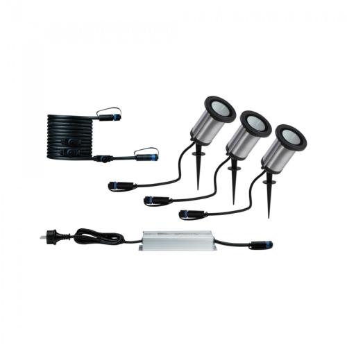 Kit départ 3 spots 24V 3000K + Transfo + 5 m câble Plug & Shine Paulmann 94286