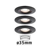 Encatrés PAULMANN Nova mini Coin rond fixe LED 3x4W 310lm Noir dép/Alu - 93084