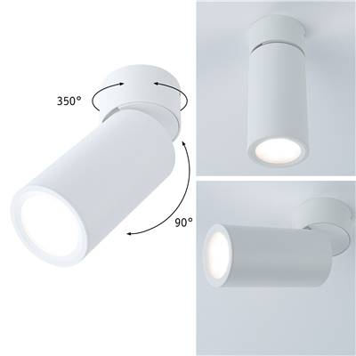 Kit luminaire en saillie PAULMANN Turnal Coin 3StepDim 2700K 230V blanc dépoli/M