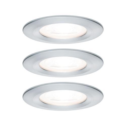 Lot de 3 Spots LED encastrables 230V Alu tourné IP44 6.5W GU10 Paulmann 93444