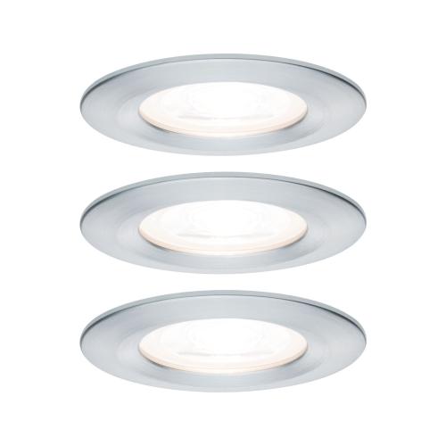 Lot de 3 Spots LED encastrables 230V Alu tourné IP44 6.5W GU10 Paulmann 93444