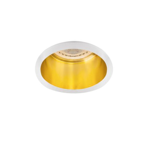 Spot encastrable fixe rond blanc/doré basse luminance pour LED Kanlux 27327