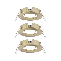Lot de 3 Spots encastrables 230V Laiton brossé IP44 pour LED GU10 Paulmann 92483