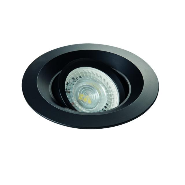 Spot LED CLASSIC encastré rond orientable Noir 9W 420lumens Blanc