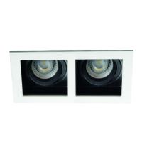 Spot encastrable downlight double orientable carré finition blanc et noir 26723