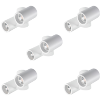 5 x Spots encastrables saillie double orientable blanc mat pour LED GU10 Kanlux